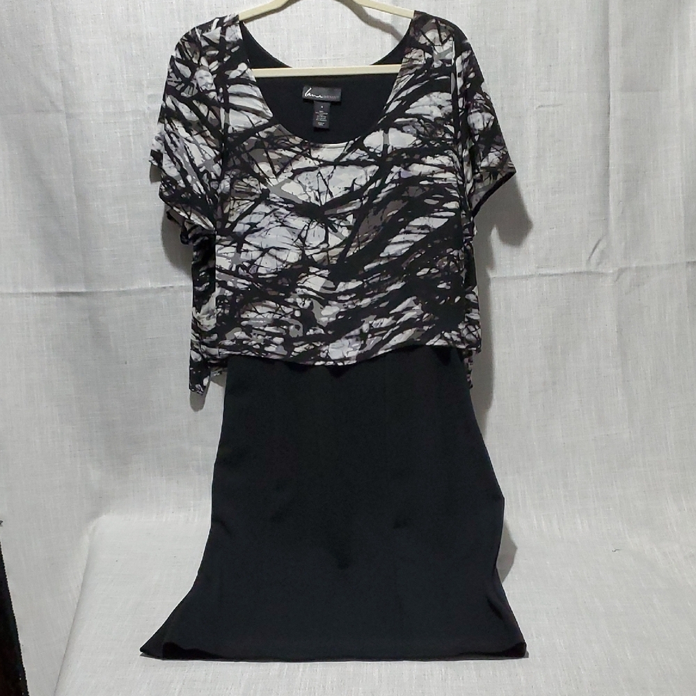 Lane Bryant Black and White Printed Two-Piece Skirt Set